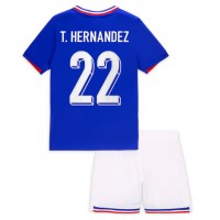 Frankreich Theo Hernandez #22 Heimtrikotsatz Kinder EM 2024 Kurzarm (+ Kurze Hosen)